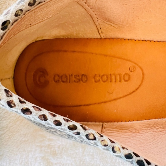 CORSO COMO TRISHINA SNAKESKIN SQUARE TOE SOFT LEATHER BALLET FLATS SIZE 8 - Picture 11 of 13